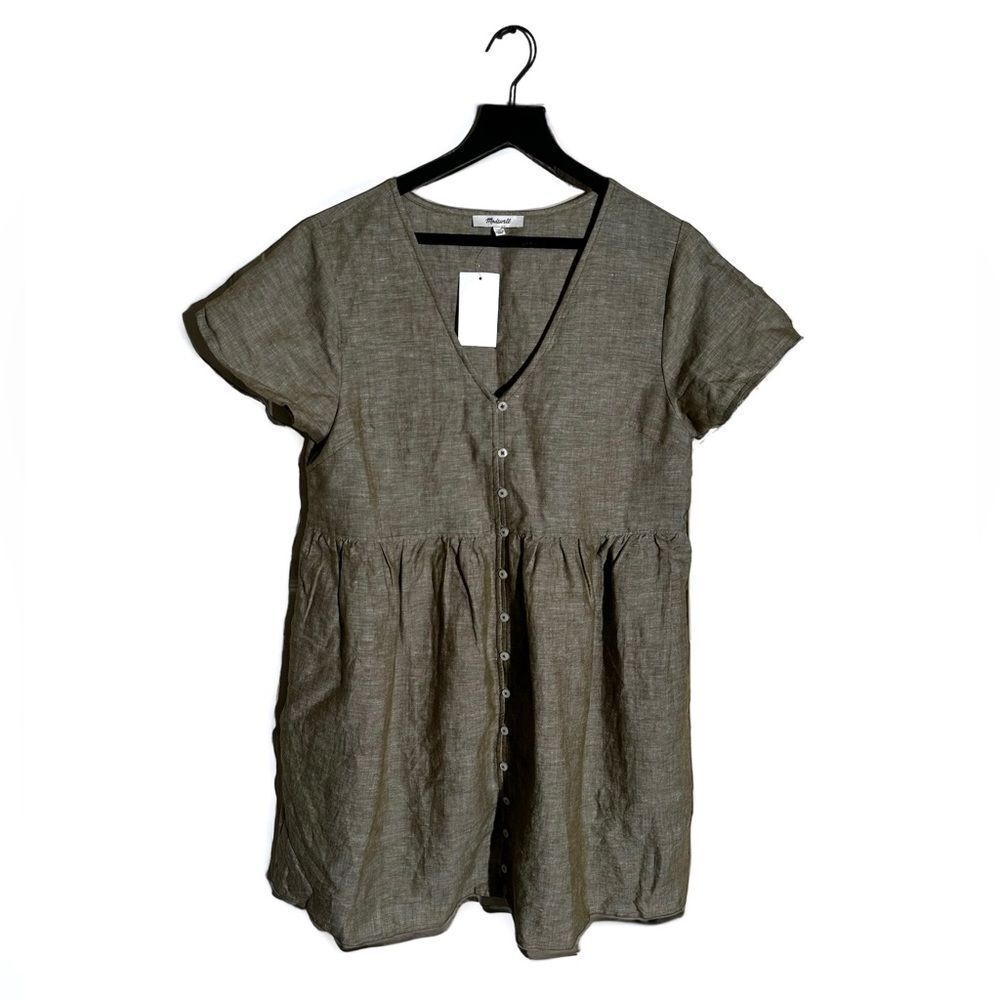 Madewell Gray Button-Down Dress